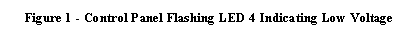 Text Box: Figure 9 - Control Panel Flashing LED 4 Indicating Low Voltage